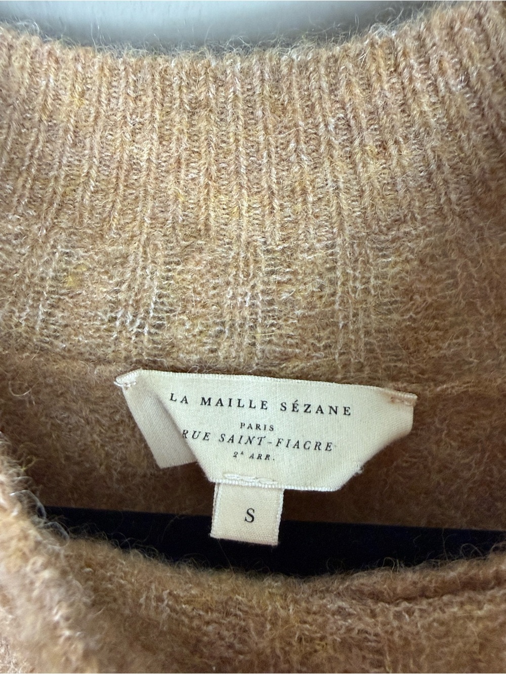 Sezane Otis Jumper in Camel Baby Alpaca Blend Knit Sweater - Picture 7 of 8